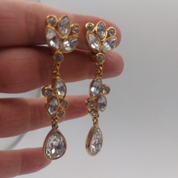 VTG Oscar de la Renta Vintage with Tag by Coro 2.5"  drop RARE GP Rhinestone - Picture 7 of 12